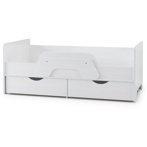 Детская кровать со съёмным бортиком и ящиками Уна 11.22, цвет белый.