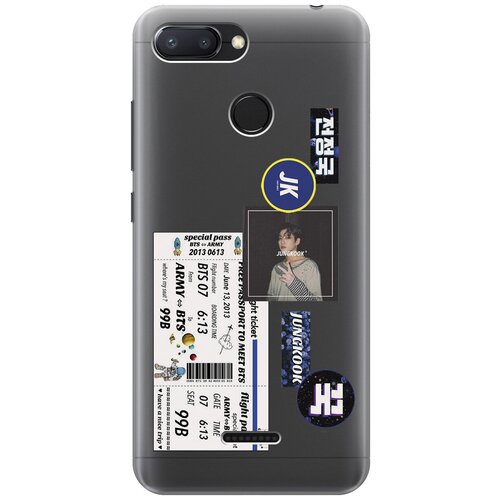 Силиконовый чехол с принтом BTS Stickers для Xiaomi Redmi 6 / Сяоми Редми 6 силиконовый чехол с принтом bts stickers для xiaomi redmi go сяоми редми го