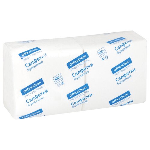 OfficeClean Салфетки бумажные OfficeClean Professional, 1 слойн, 33*33см, белые, 250шт, 3 шт.