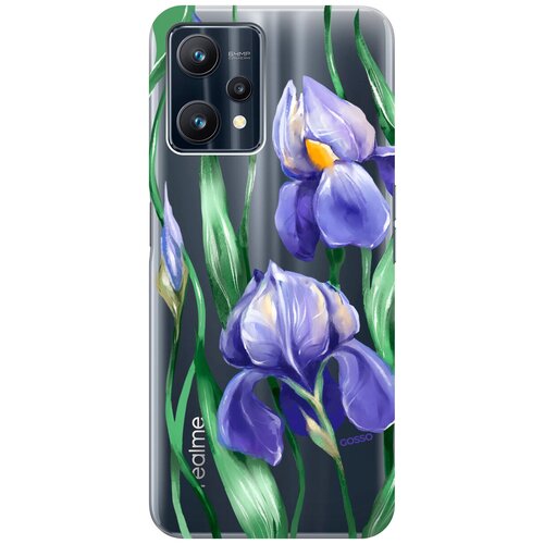 Силиконовый чехол на Realme 9 Pro, Рилми 9 Про с 3D принтом Amazing Irises прозрачный чехол книжка на realme 9 рилми 9 с 3d принтом amazing irises золотистый