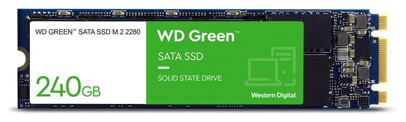 Накопитель SSD M.2 2280 Western Digital WDS240G3G0B WD Green 240GB SATA 6Gb/s 545MB/s MTTF 1M