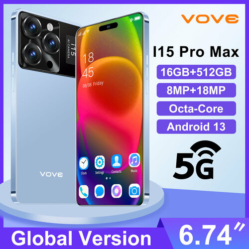 Смартфон i15 Pro Max с 512 ГБ памяти поддерживает русский язык игровой телефон 10629₽