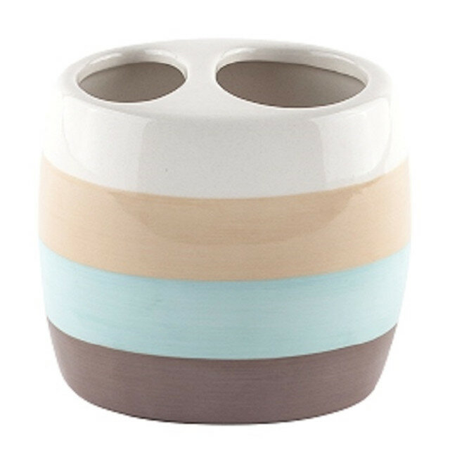 KATY керамический стакан для зубных щеток с полосами - стильный держатель для ванной