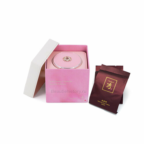 The Saga of Xiu Pink Peony Cushion Special Edition Tone 23 Ухаживающий маскирующий кушон для сияния кожи цвет натуральный бежевый новый дизайн 5890₽