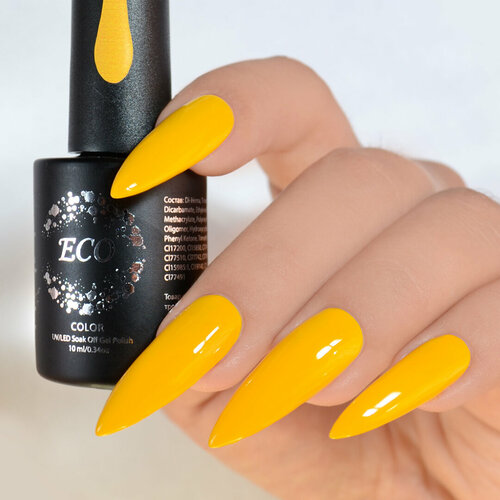 Гель лак для ногтей №143 Основная (шеллак), темно-желтый, 10мл