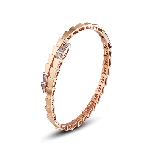 Жесткий браслет YA ZOLOTO, красное золото, 585 проба, фианит, диаметр 5 см., длина 19 см., красный