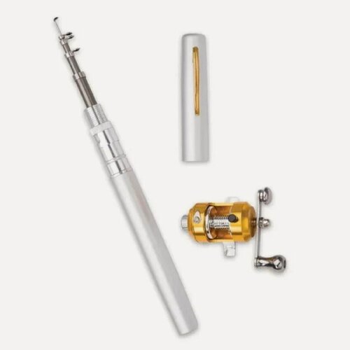 Изображение товара Карманная мини-удочка в форме ручки Fishing Rod in Pen Case, цвет серебристый