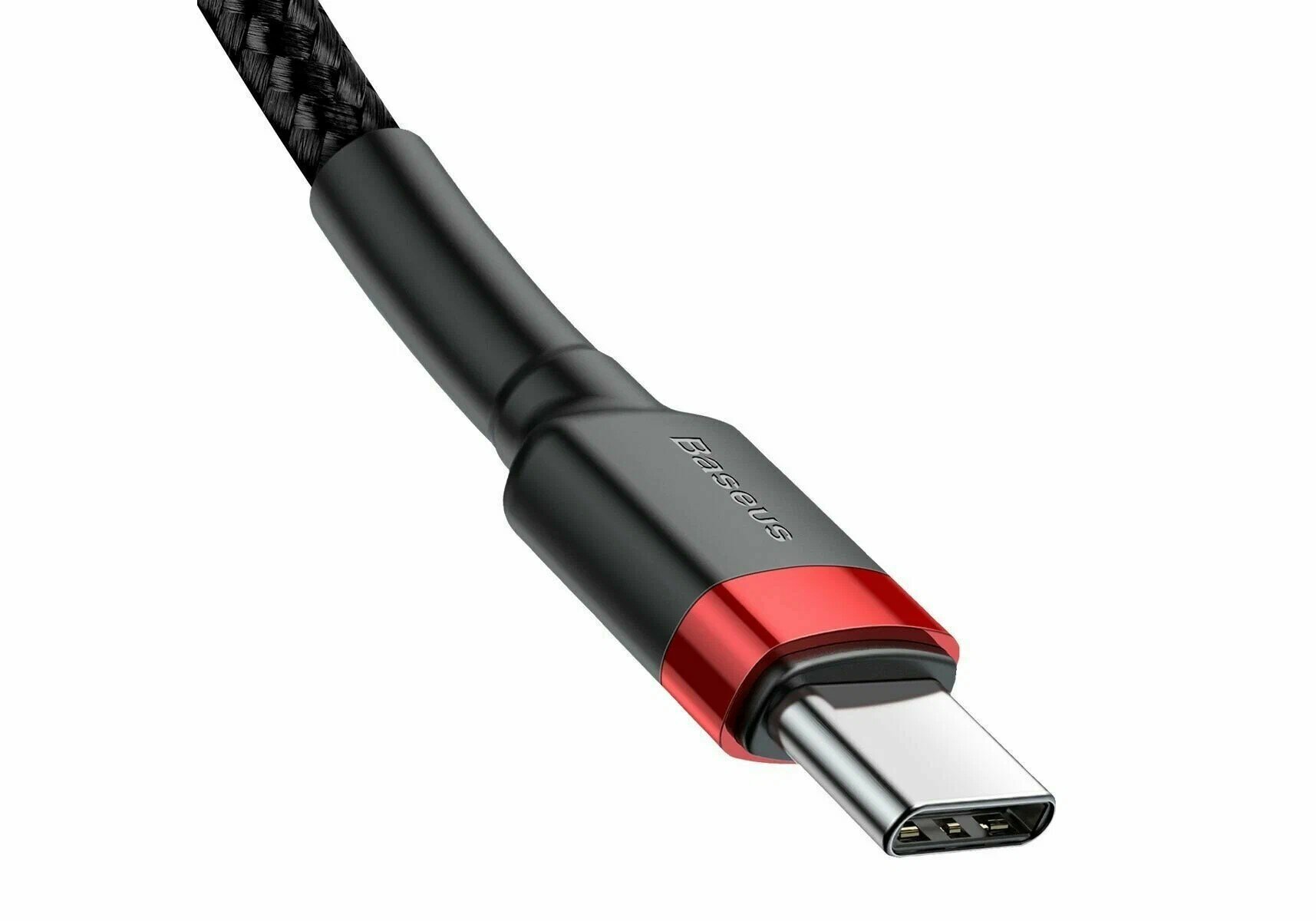 Кабель Baseus Cafule USB Type-C - USB Type-C (CATKLF-H91) 2м черный/красный — фото 1
