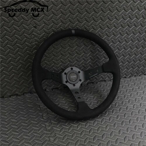14-дюймовый 350-мм автомобильный руль из замшинатуральной кожи Deep Concave Drift JDM Racing Black Edition 2407MOBE125 Suede leather 5184₽