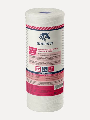 Изображение товара Unicorn Картридж PPBB-1001 для механической очистки воды 10 Big Blue 1мкм (полипропил. шнур)