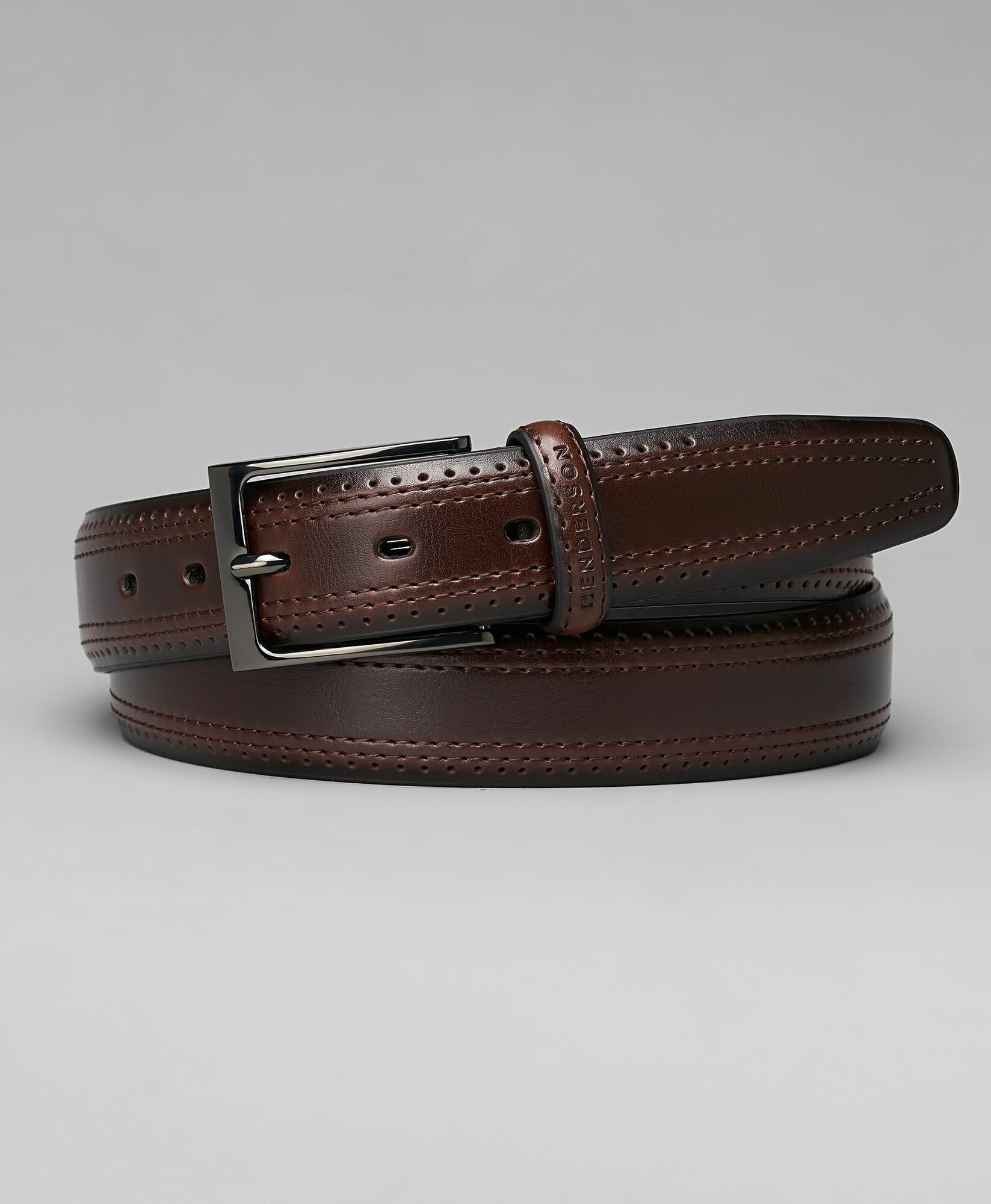 Ремень HENDERSON для мужчин, размер 125, темно-коричневый
