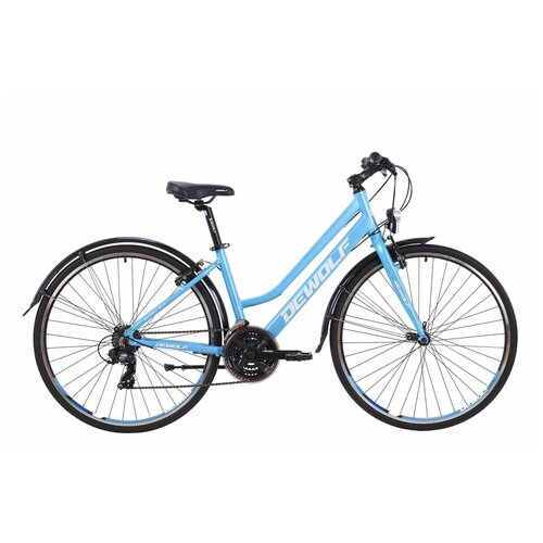 DEWOLF ASPHALT 10 W (2022) Велосипед городской гибридный цвет: chameleon sky blue/white/blue 14