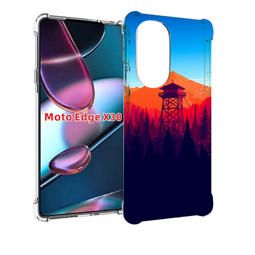 Чехол MyPads лес с оранжевыми горами для Motorola Moto Edge X30 задняя-панель-накладка-бампер чехол mypads лес с оранжевыми горами для nokia x30 5g задняя панель накладка бампер