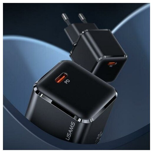 Сетевое зарядное устройство USAMS US-CC148 T45, USB type-C, 3A, черный Noname - фото №2
