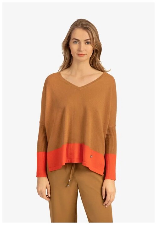 Пуловер Apart, размер M, коричневый, оранжевый
