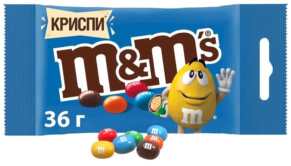 M&M`s криспи Шоколадный 36г Набор 21шт - фотография № 4