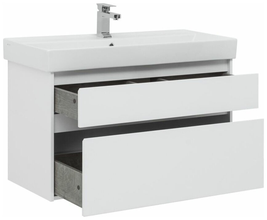 Тумба под раковину Aquanet Nova Lite 100 см 249940 с 2 ящиками, белый - фото №2
