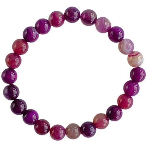 фото Браслет из натурального камня "агат" фиолетовый, 8 мм sadhu_doski