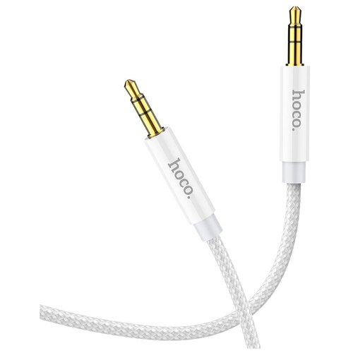 AUX Audio кабель 3,5 мм, UPA19, HOCO, белый кабель aux hoco upa03 stereo audio 3 5 мм серый