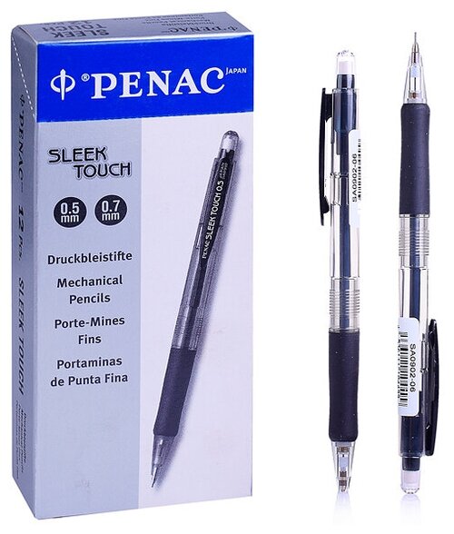 Карандаш механический HB 0,5мм Penac Sleek Touch, черный