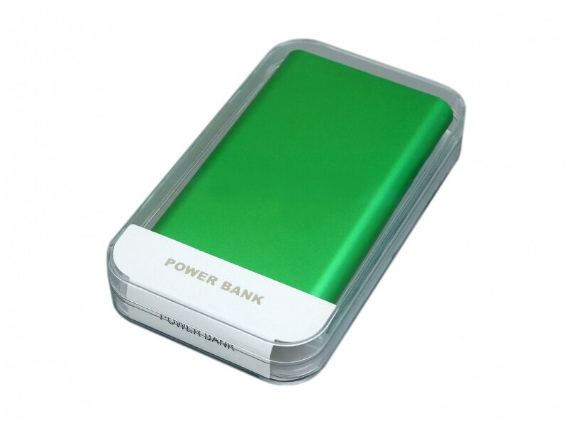 Универсальное зарядное устройство 8 000 MAH power bank под нанесение (Зеленый / Green, PBM02)