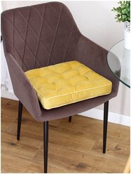 Подушка на стул Bio-Line /Декоративная подушка/Сидушка высоким бортом/Табуретник/Квадратная/40х40 см/желтый