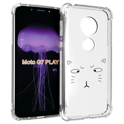 Чехол MyPads кот-части-лица для Motorola Moto G7 Play задняя-панель-накладка-бампер