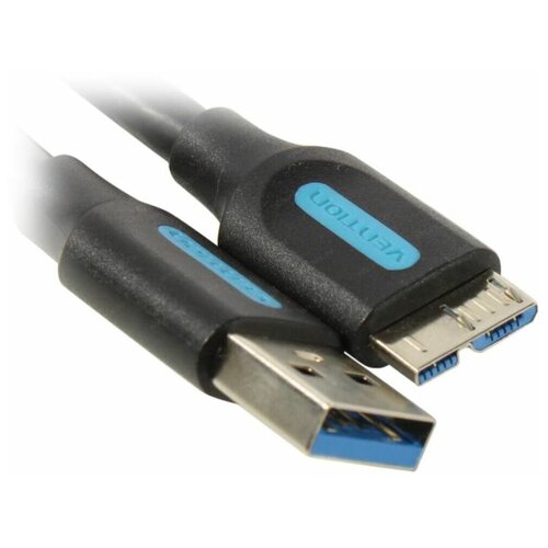 Кабель USB3.0 VENTION COPBH, USB 3.0 A (m) (прямой) - micro USB 3.0 B (m) (прямой), круглое, 2м, черный