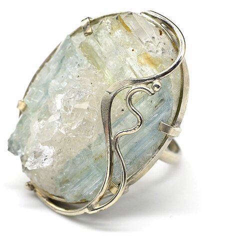 фото Кольцо радуга камня, аквамарин, размер 19.5, мультиколор