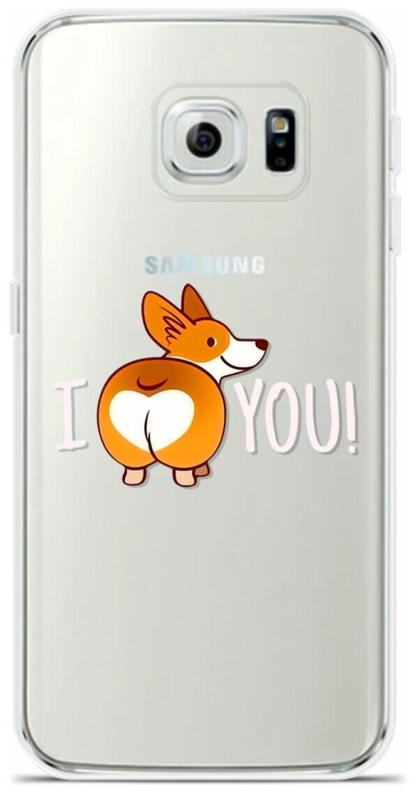 Силиконовый чехол на Samsung Galaxy S6 Edge I Love You / для Самсунг Галакси С6 Эдж