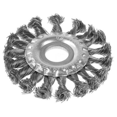 Щетка металлическая для УШМ ЛОМ крученая проволока плоская посадка 22 мм 100 мм 294₽