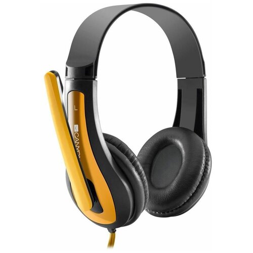 Компьютерная гарнитура Canyon HSC-1 черно-желтая разъем 35 мм длина кабеля 2м 100000₽