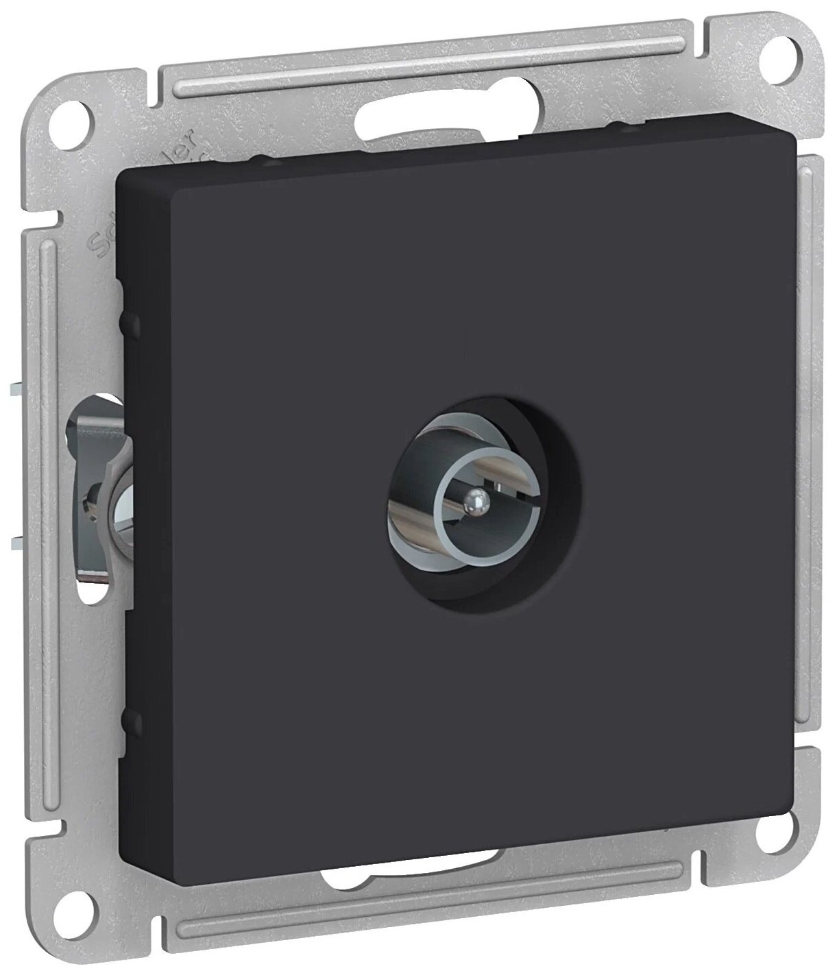 фото Розетка телевизионная Systeme Electric AtlasDesign встраиваемая карбон (ATN001093)