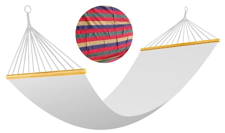 Гамак полотняный Ham-08 с деревянной планкой, р-р 200х100 см - фотография № 2