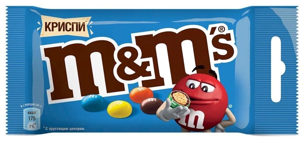 M&M`s криспи Шоколадный 36г Набор 21шт - фотография № 3