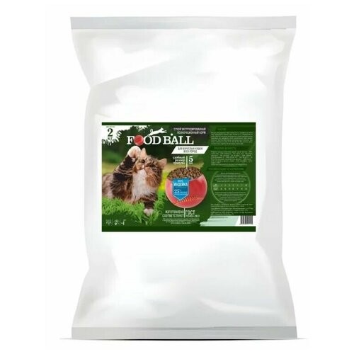 FOOD BALL сухой корм для взрослых кошек со вкусом Индейки 2кг