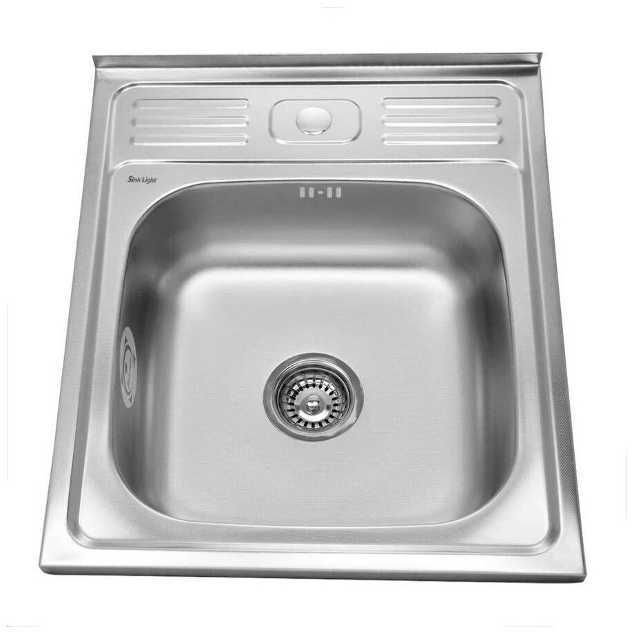 Мойка кухонная накладная SINKLIGHT SKL5060ECO 0,6/160, 50x60 см, нержавеющая сталь, глянец