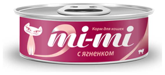 mi-mi Консервы для кошек и котят с ягненком в желе 4607166420725, 0,080 кг - фотография № 5