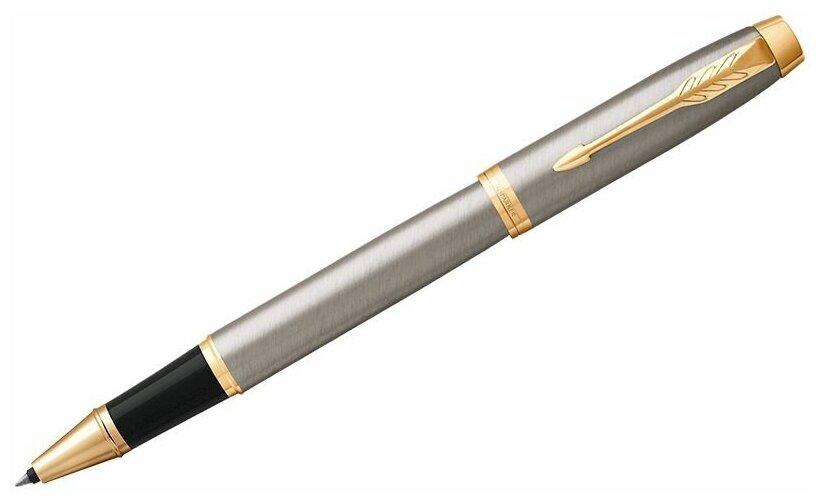Ручка-роллер Parker "IM Brushed Metal GT" черная, 0,8мм, подар. уп. 1931663