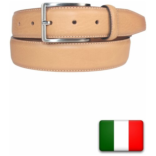 Ремень мужской кожаный универсальный классический натурального цвета Италия