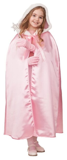 Батик Карнавальный Плащ Принцессы - Розовый Сатин, рост 128-140 см 22-49-134-68