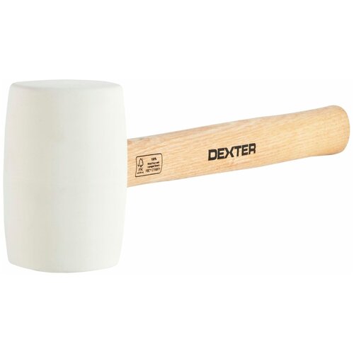 Киянка Dexter 450 г резиновая, деревянная ручка, цвет белый
