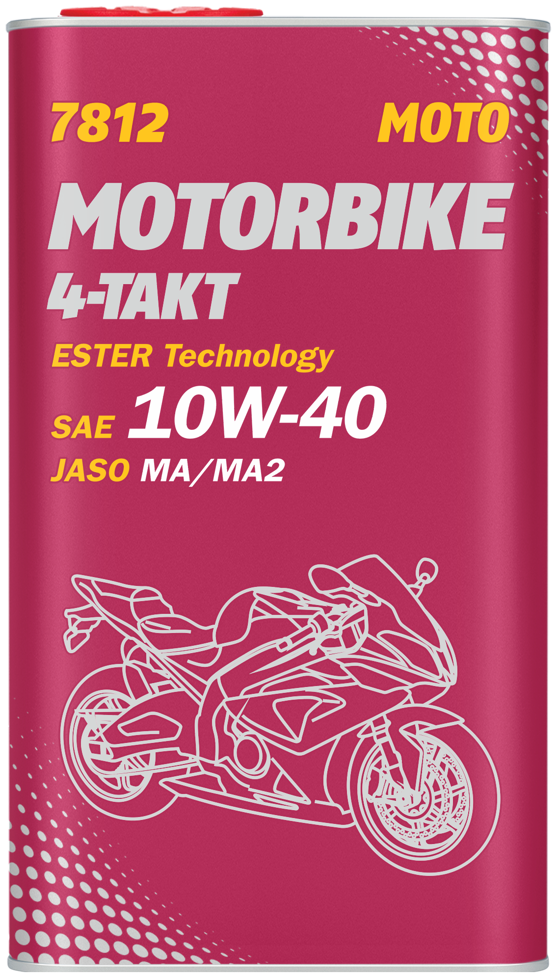 7812 MANNOL 4-TAKT MOTORBIKE 10W-40 4 л. (Metal) Синтетическое моторное масло для мотоциклов 10W-40