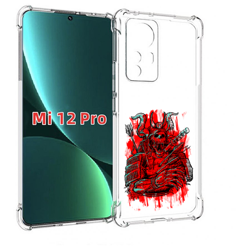 Чехол MyPads красный скелет воин для Xiaomi 12S Pro задняя-панель-накладка-бампер