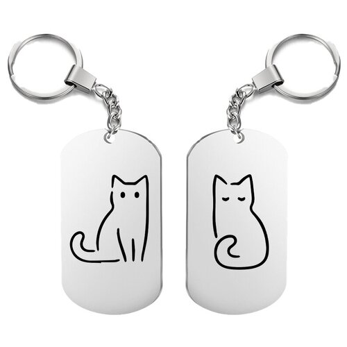 фото Брелок для ключей «мишки» с гравировкой подарочный жетон, парный, на сумку, на ключи , в подарок irevive