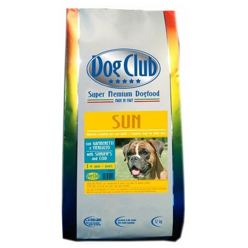Корм для взрослых собак всех пород Dog Club Sun, рыба 12 кг