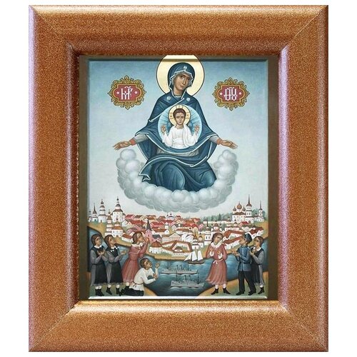 Явление Пресвятой Богородицы в Архангельске, икона в широкой рамке 14,5*16,5 см