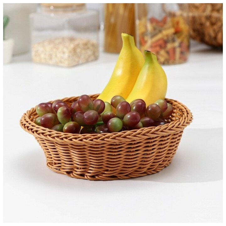 Корзинка для фруктов и хлеба Доляна «Капучино», 21×21×7 см - фотография № 6