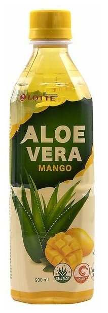 Напиток Lotte Aloe Vera Манго сокосодержащий с мякотью алоэ 500мл - фото №2