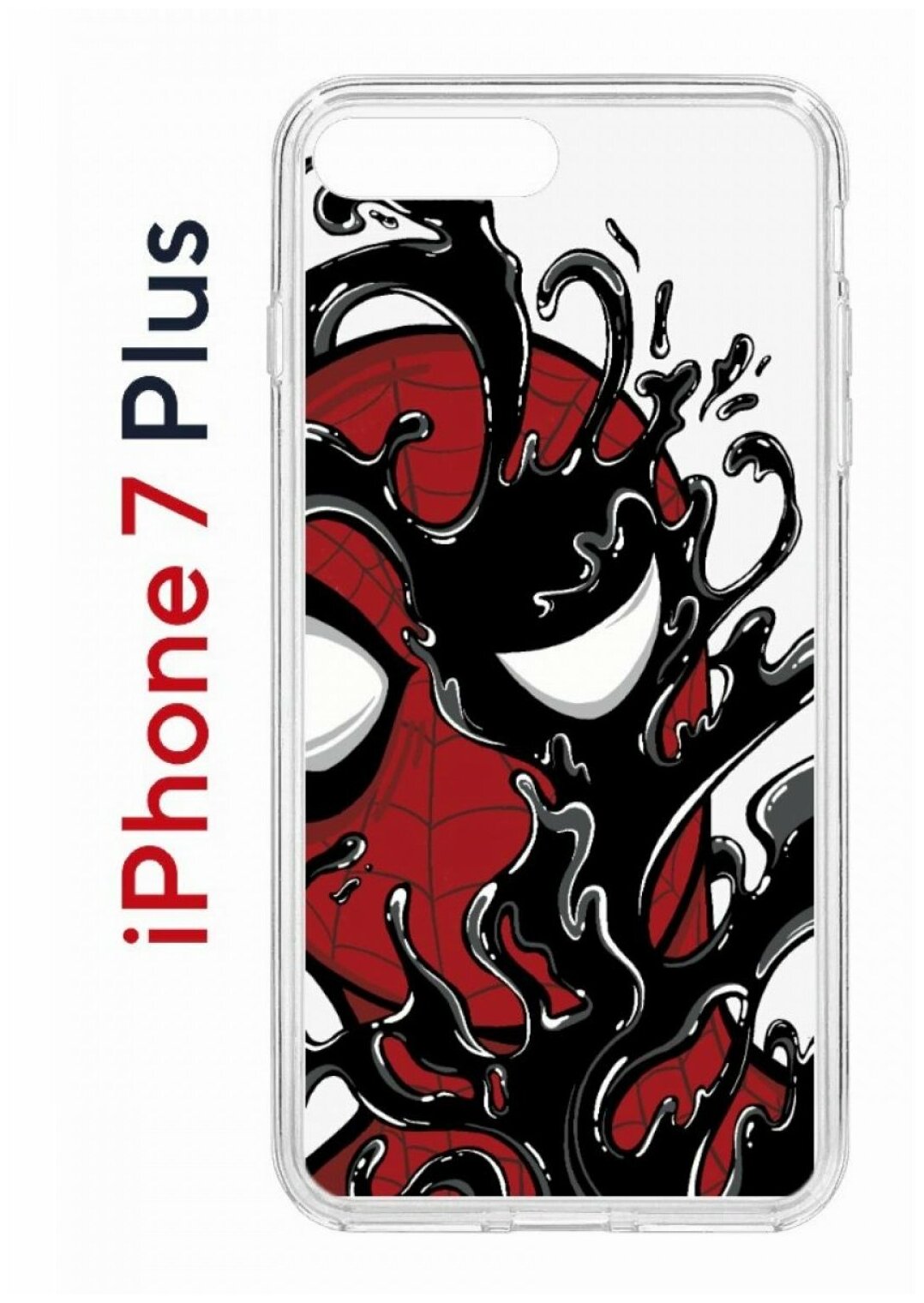 Чехол для iPhone 7 Plus/8 Plus Kruche Print Spider-Man Venom,противоударный силиконовый бампер с рисунком,пластиковая накладка с защитой камеры